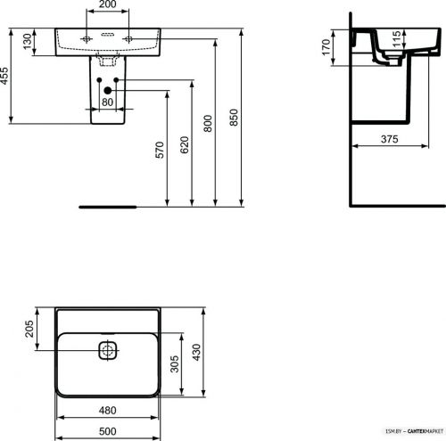 Настенный умывальник Ideal Standard Strada II T363701 фото 2