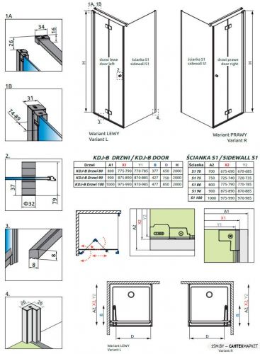 Душевой уголок Radaway Nes Black KDJ B 100x80 фото 7