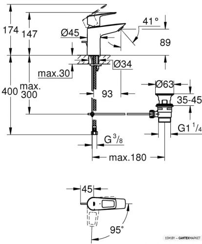 Смеситель для умывальника Grohe Bauloop 22054001 фото 5