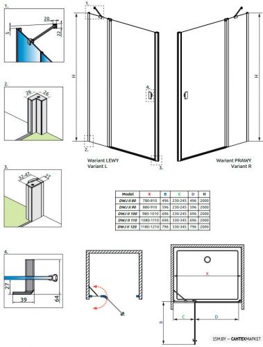 Душевая дверь Radaway Nes Black DWJ II 90 R фото 5