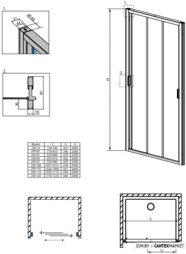 Душевая дверь Radaway Evo DW 75 фото 7