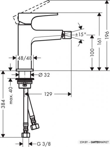 Смеситель для биде Hansgrohe Metropol 32520670 (черный матовый) фото 2