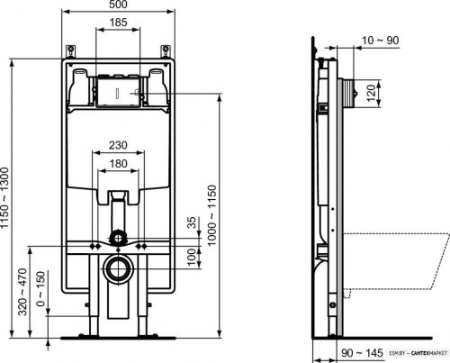 Инсталляция для унитаза Ideal Standard Prosys 80M Frame R014367 фото 5