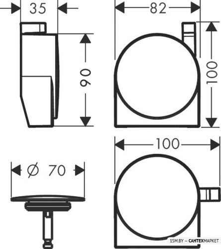 Накладка сливного гарнитура для ванны Hansgrohe Exafill S 58117670 фото 2