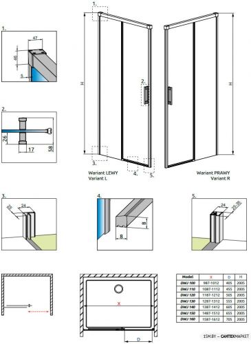 Душевая дверь Radaway Idea Black DWJ 100L фото 4