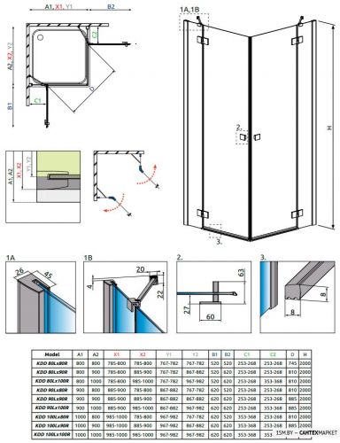 Душевой уголок Radaway Essenza New KDD 100x100 фото 9