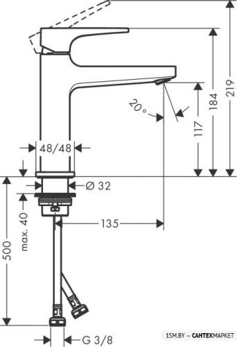 Смеситель для умывальника Hansgrohe Metropol 32507340 (черный хром) фото 3