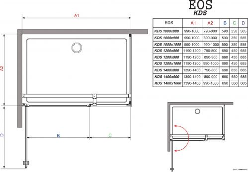 Душевой уголок Radaway Eos KDS 100x80 (37550-01-01N) фото 12