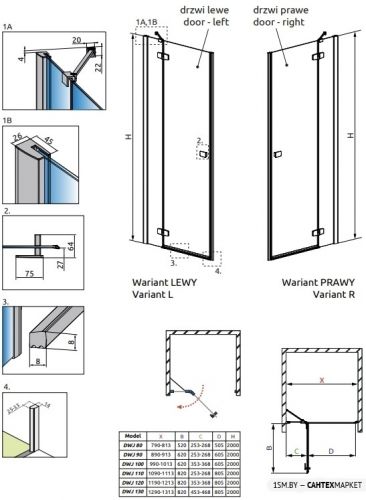 Душевая дверь Radaway Fuenta New DWJ 100L фото 8