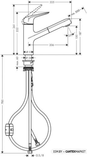 Смеситель для мойки Hansgrohe M427-H150 71814000 фото 3