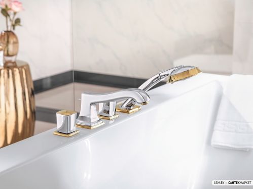 Смеситель для ванны и душа Hansgrohe Metropol Classic 31315090 (хром/золото) фото 2