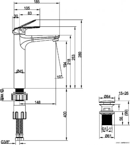 Смеситель для ванны Villeroy & Boch O.novo Start TVW105105110 фото 2