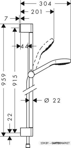 Душевой гарнитур Hansgrohe Croma Select E 26591400 фото 2