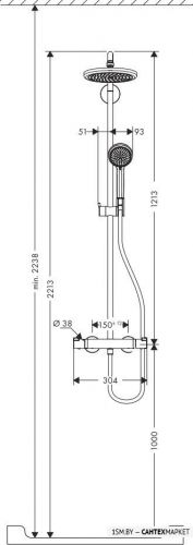 Душевая система Hansgrohe Croma 220 Showerpipe 1038 мм (27185000) фото 2