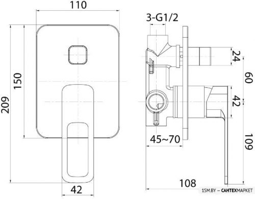 Смеситель для душа IDDIS Slide SLISB00i67 (хром) фото 4