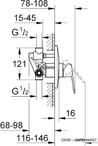 Смеситель для ванны и душа Grohe BauLoop 29081000 фото 3