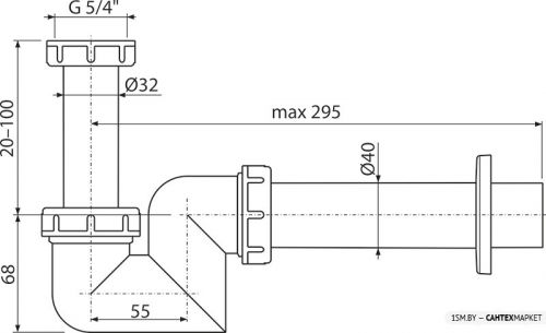 Сифон для умывальника Alcaplast A45F-DN40 фото 2