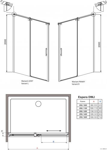 Душевая дверь Radaway Espera DWJ 1400 (380114-01) фото 9