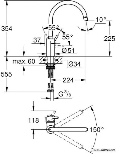 Смеситель для мойки Grohe Concetto 32661DC3 (стальной) фото 3