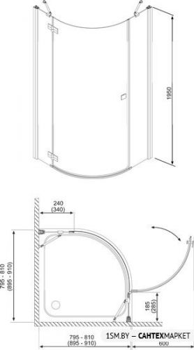 Душевой уголок Radaway Almatea PDJ 90 L (30602-01-01N) фото 10