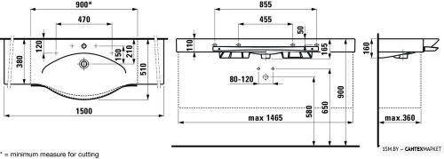 Тумба под умывальник Laufen Case H4013520754631 с умывальником Palace H8117060001041 фото 4