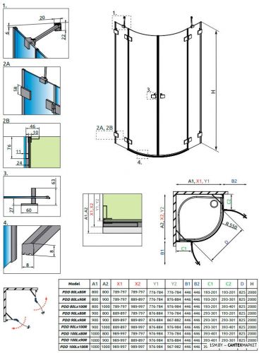 Душевой уголок Radaway Essenza Pro Gold PDD 80x80 фото 8