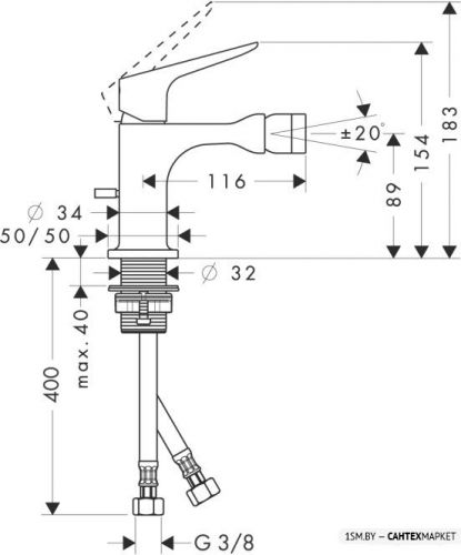 Смеситель для биде Axor Citterio M 34210000 фото 2