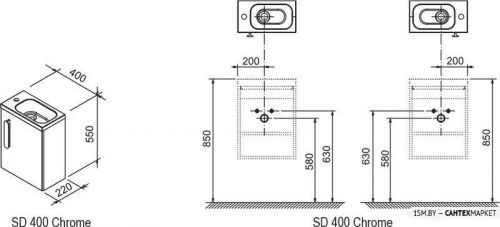 Тумба под умывальник Ravak SD Chrome 400 X000000538 фото 2