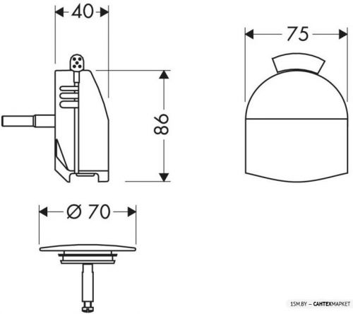 Накладка сливного гарнитура для ванны Hansgrohe Exafill 58127000 фото 2