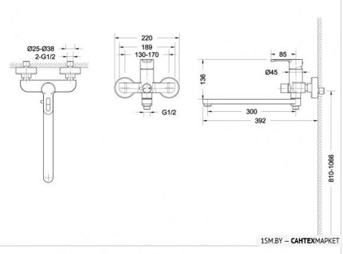 Смеситель для ванны и душа Bravat Stream-D F637163C-LB фото 3