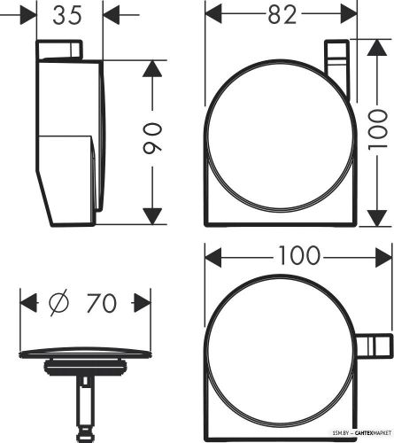 Накладка сливного гарнитура для ванны Hansgrohe Exafill S 58117140 фото 2