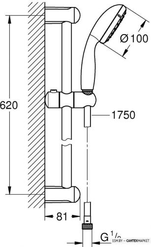 Душевой гарнитур Grohe New Tempesta 100 27853001 фото 2