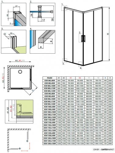 Душевой уголок Radaway Idea Black KDD 120Lx80R фото 3