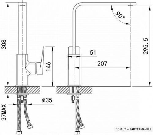 Смеситель для мойки IDDIS Bridge BRDSB00i05 фото 3