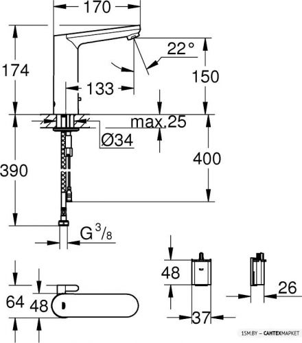 Смеситель для умывальника Grohe Eurosmart Cosmopolitan E 36422000 фото 2