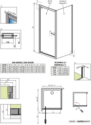 Душевой уголок Radaway Twist DW+S 100x75 фото 6