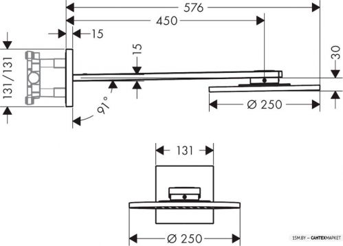 Верхний душ Axor ShowerSolutions 250 2jet 35296000 фото 2