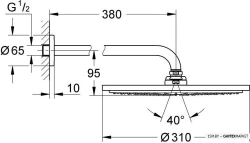 Верхний душ Grohe Rainshower Cosmopolitan 310 26066A00 (темный графит) фото 2