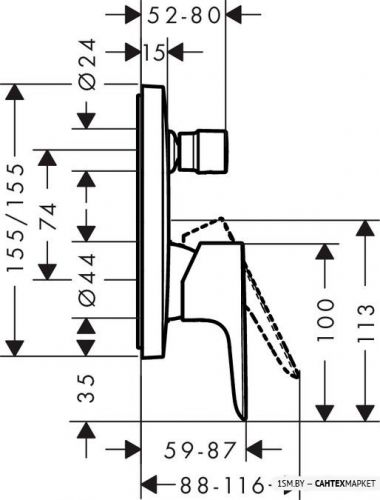 Смеситель для ванны и душа Hansgrohe Talis E 71745140 (бронзовый) фото 2