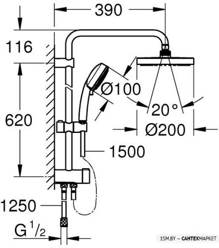 Душевая система Grohe New Tempesta Cosmopolitan System 200 27394002 фото 5