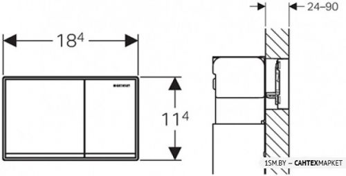 Панель смыва Geberit Omega 60 115.081.SI.1 (белое стекло) фото 2