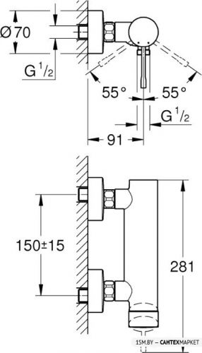 Смеситель для душа Grohe Essence New 33636A01 (графитовый) фото 2