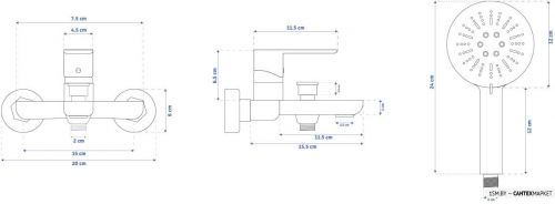 Смеситель для ванны и душа Rea Sky REA-B0172 (черный) фото 8