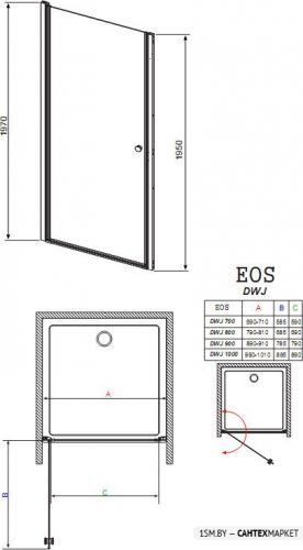 Душевая дверь Radaway Eos DWJ (69 - 71) (37893-01-01N) фото 3