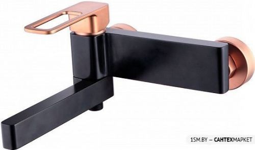 Смеситель для ванны и душа IDDIS Slide SLIBG00i02 (черный/розовое золото) фото 2
