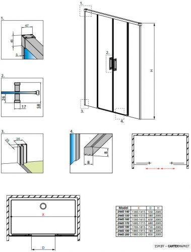 Душевая дверь Radaway Idea Black DWD 200 фото 5