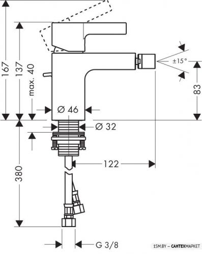 Смеситель для биде Hansgrohe Metris S 31261000 фото 2