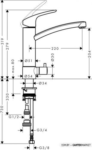 Смеситель для мойки Hansgrohe Focus 31803000 фото 2