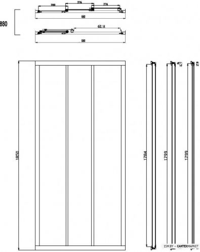 Душевая дверь Omnires Bronx S20A3 90 фото 4