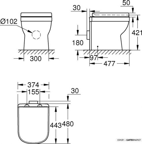 Приставной унитаз Grohe Euro 39555000 фото 2